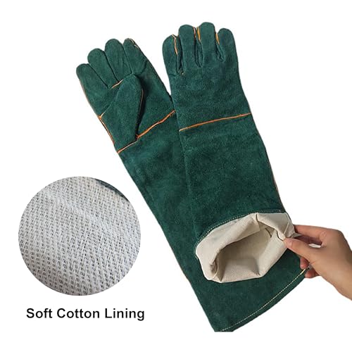 60 CM Bissfeste Handschuhe für den Umgang mit Tieren, Anti-Biss Arbeitshandschuhe Vollarm Schutzhandschuhe zum Schweißen, Pflegen, Umgang mit Hund, Katze, Vogel, Schlange, Papagei, Eidechse, Reptilien