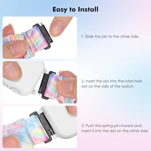 Image of 3pack Elastic Scrunchie Band Compatible with Gizmo Watch 3 2 1, Compatible with Gabb Watch 3e 3 2 1, Compatible with SyncUP Kids Watch, Strechy Loop Replacement Strap for Childrens