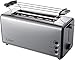 Tostapane lunga fessura | 4 dischi Toast Tostapane automatico | XXL | 1300 Watt | 5 Livelli di braeune regolatore | Scaldapanini | funzione scongelamento | kruemmel cassetto | in acciaio inox |