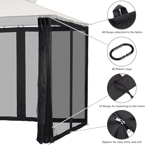 Moustiquaire extérieure avec fermeture éclair et lestage pour terrasse - 6