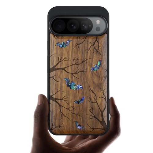 Coque Pixel 9 Pro bois véritable contre rayures et chutes