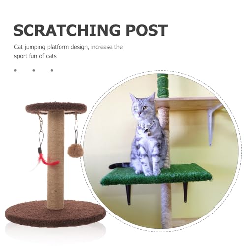 Rascador para gato Toyvian poste de sisal con juguete colgante miniatura 3