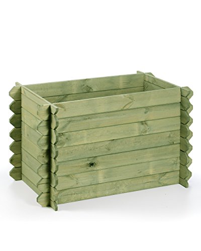 Preisvergleich Produktbild myGardenlust Hochbeet aus Holz - Kräuterbeet Bausatz für Garten Terrasse und Balkon - Pflanzkübel Natur als Gemüse Kräuter Beet - Pflanzkasten Groß für Outdoor Grün imprägniert / 115x57 cm