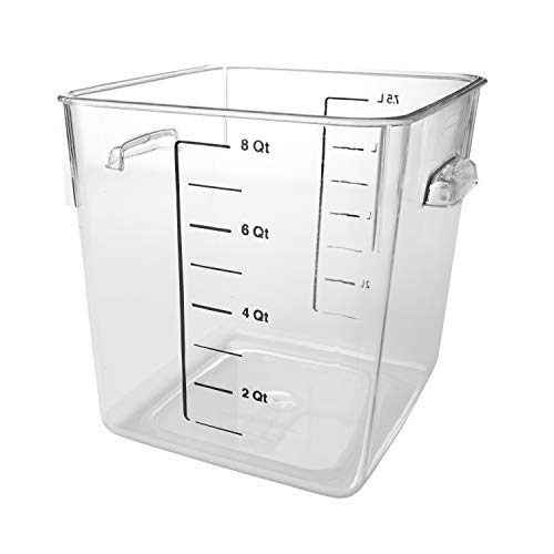 Rubbermaid Commercial Space Saving Food Storage Container, 8 Quart, Clear (FG630800CLR)