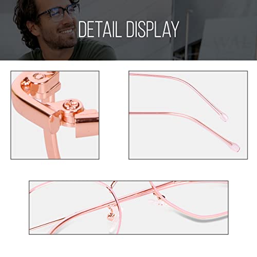Image of Hexagonal Shape Blue Cut Antiglare Zero Power Computer Eyeglasses For Men And Women | Blue Light Filtering Glasses For Computer And Mobile Use | 100% UV Protection