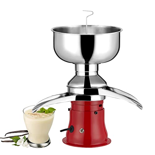 Separador de crema de leche fresca con tazón de 5 litros, separador centrífugo de crema eléctrico de acero inoxidable de 50 l/h, máquina desengrasante de leche duradera, para leche de oveja, leche de