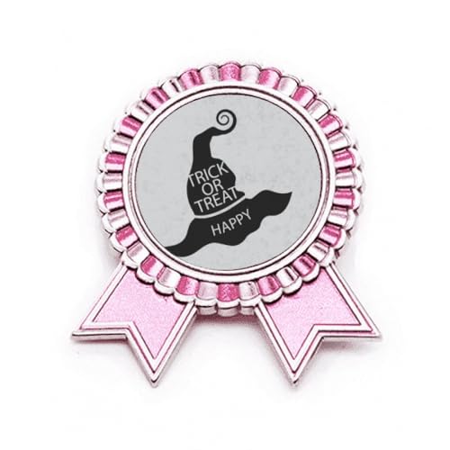 Broche chapeau de sorcière noire et rose en métal M pour vos soirées