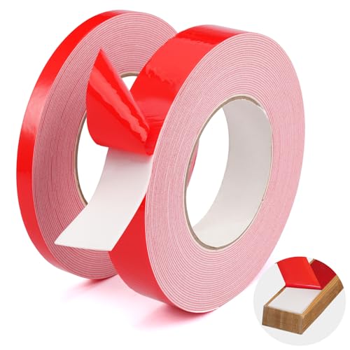 2 Rollos Adhesiva Doble Cara Extra Fuerte, 10m Cinta de Doble Cara de Espuma de PE, Impermeable Multifuncional de Montaje Resistente para Fijación de Objetos, DIY, Interiores y Exteriores Decoración