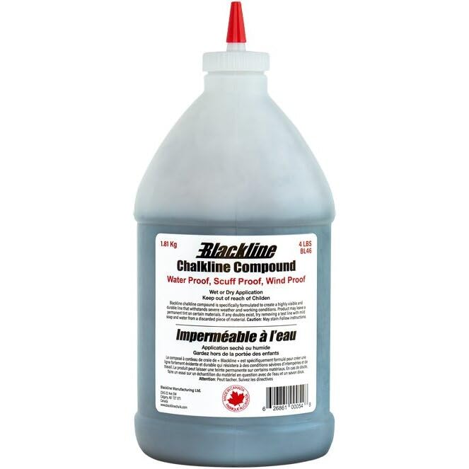 Blackline Manufacturing BL46 Black Water Proof Chalk Line Compound - 4 lb Refill Bottle