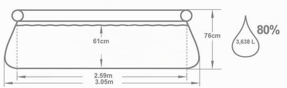 Bestway - Piscine Gonflable Hors Sol Ronde Fast Set diamètre 305 cm Hauteur 76 cm avec Pompe de Filtration