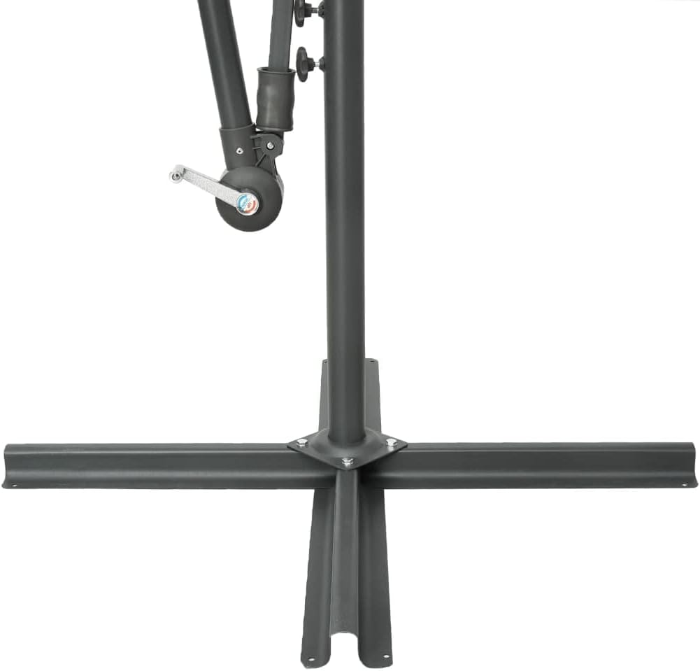 Cantilever Umbrella with LED Lights and Steel Pole,Outdoor Sun Shade,Offset Umbrella,Picnic Umbrella,Beach Umbrellas,Patio Umbrella,Balcony Cover,for Picnics,BBQ,Garden,Parties, 118.1" Black