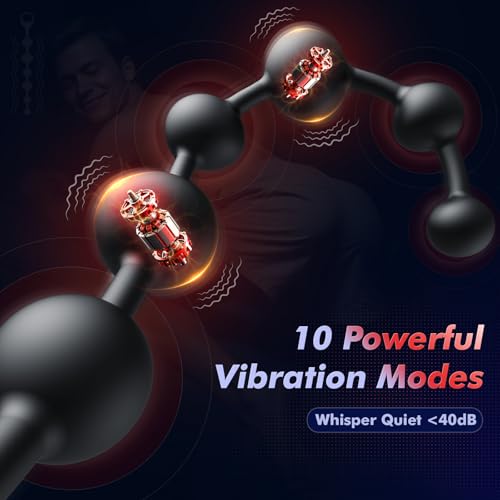 Image of BEISAR 15.35 inch Anal Beads Butt Plug - Alternating-Sized Prostate Massager Anal Vibrator with APP, Liquid Silicone Anal Plug with 10 Vibration Modes Anal Toys Waterproof Male Sex Toys S&M Whips