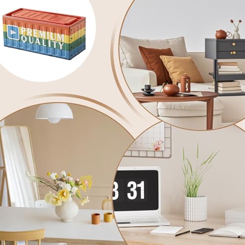 Caja de lápices en forma de contenedor, caja de almacenamiento con tapa, organizador portátil multifuncional de metal a prueba de óxido, estuche de escritorio de estilo industrial, 11,5 x 5 x 5 cm - imagen 8