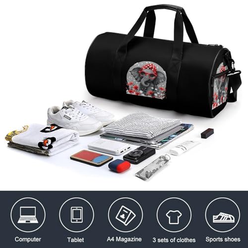 Elephant Mom Red Bow Gym Bag Lightweight Carry On Duffel Bag Athletic Sports Travel Bag Weekender Bag for Men Women4