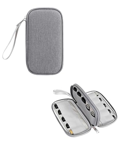 Image of Pendrive Case, 20 Card Slots USB Flash Drive Organizer, Travel-Friendly Hard Disk Pouch Case, Grey U Storage Bag for Tech Professionals, Students