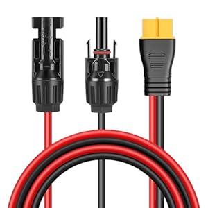 Thlevel Solarladekabel Solarstecker auf XT60 300cm 12AWG Adapterkabel Solarpanel Kabel für Solargenerator Batterie Tragbare Powerstation