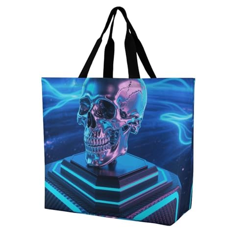 Pensive Woman Tote Bag for Women - Reusable Foldable Grocery Shopping Bag, Crossbody Shoulder Handbag