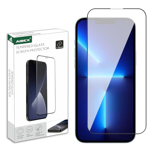 Image of AIBEX Tempered Glass for Apple iPhone 13 Pro Max /Apple iPhone 14 Plus | 9H Hardness | Anti-Glare & Anti-Fingerprint | Water Resistant | Edge-to-Edge Full Screen Protector | Bubble-Free Installation
