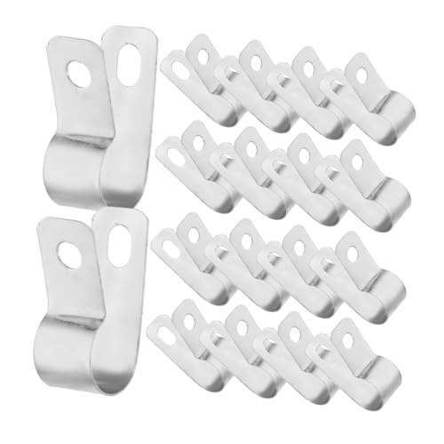SOLUSTRE 20pcs Cable Holder Cable Clips Wire Holders for Cords Cord Clips Cable Clamps Cable Wire Clips Outdoor Light Clips Rope Light Clips Outdoor Clips for Tv Cable Silver Aluminum