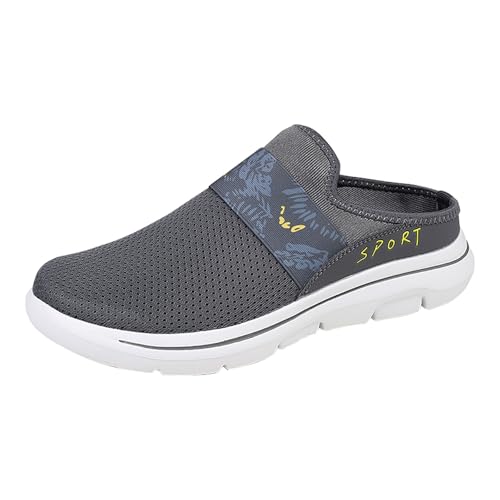 Pantuflas unisex casuales para casa, cómodas, sin cordones, con suela antideslizante para interiores y exteriores, para hombres y mujeres, sandalias casuales con cojín de aire, sandalias de malla