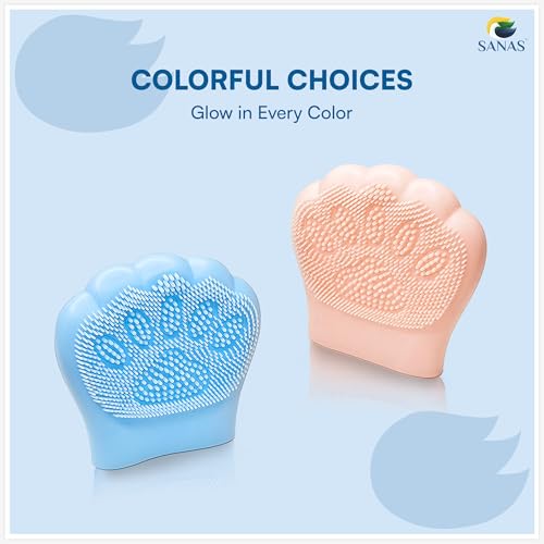 Image of Sanas Face Scrubber (2Pcs) Silicone Face Scrubber For Men & Women Soft Facial Cleansing Brush For Deep Pore Cleaning Reusable FaceScrubber For Women Face Cleanser Massage Scrubber (Pink,Blue) (2Pcs)