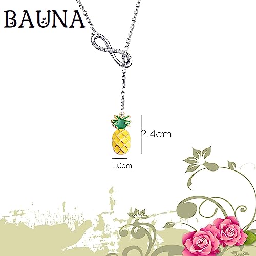 BAUNA Pineapple Necklace Lariat Y Pendant Necklace Fruit Jewelry for Friend Sister Mom Wife Daughter4