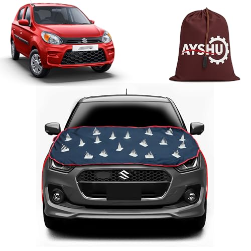 Image of AYSHU Dustproof Car Protection with Spikes for Dogs Compatible with Maruti Suzuki 800 | Anti-Scratch Bonnet Guard | Heavy Duty Waterproof & UV Resistant Car Body Cover, Black