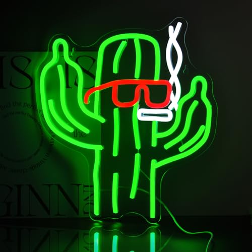 Image of Cactus Neon Sign Led Neon Lights Neon Signs for Wall Decor Light Up Sign for Birthday Party Club Gift