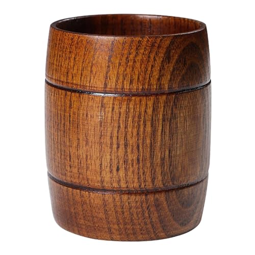 Taza de madera de 325ml con diseño de barril para café y agua 7