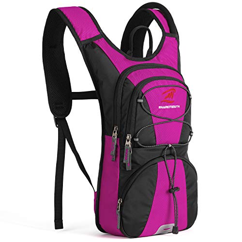 SHARKMOUTH FLYHIKER Hiking Hydration Backpack Pack with 2.5L BPA Free Water Bladder, Lightweight and Comfortable for Short Day Hikes, Day Trips and Trails, Rose