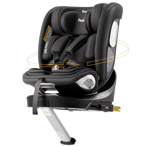 Feakaou 360 Swivel Car Seat, ISOFIX, i-Size, Black