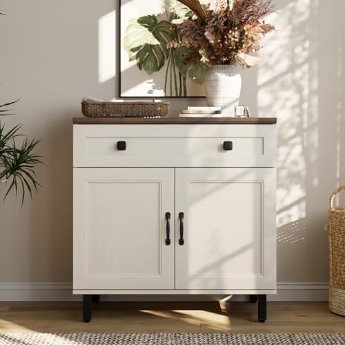 FENSULN Buffet Sideboard Cabinet Farmhouse Modern Storage Cabinet with Drawer