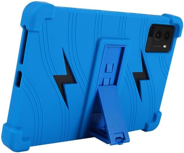 Image of FirstChoice 360 Degree Soft Silicone Kick Stand Skin Cover with Adjustable Kickstand Stand, Desk Holder Support, Case for Lenovo Legion Y700 2023 TB-320FC 8.8 2023 - Black