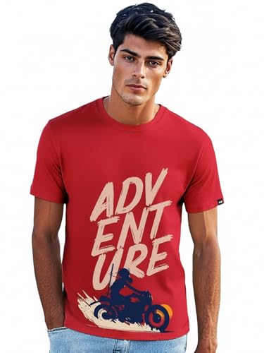Image of Bewakoof Men's Graphic Print Regular Fit Half Sleeve Round Neck Pure Cotton T-Shirt