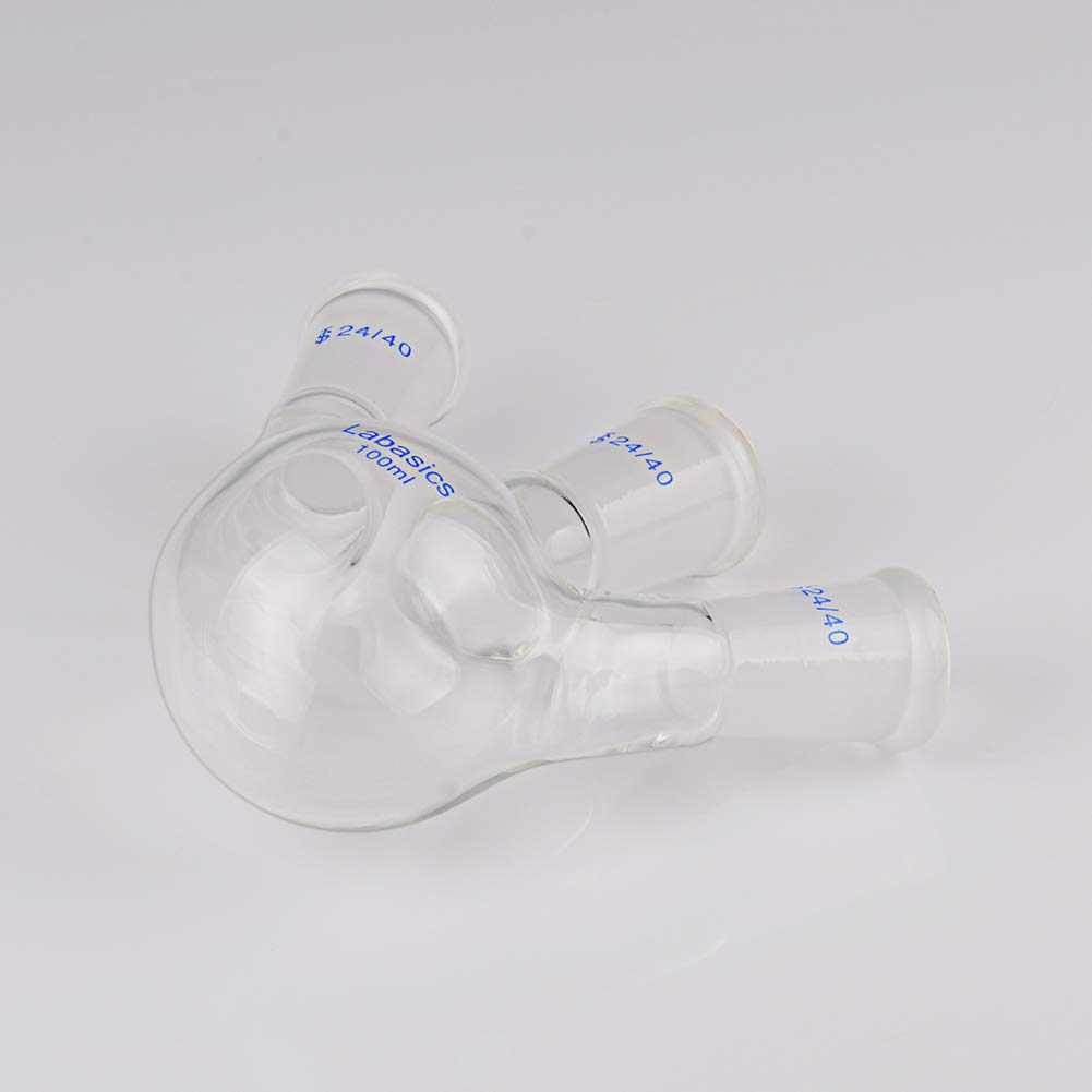 Labasics Glass 100ml 3 Neck Round Bottom Flask RBF, with 24/40 Center and Side Standard Taper Outer Joint, 100ml — Amazon image 6