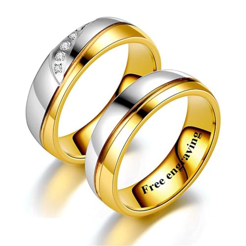 Customizable Photo Rings for Couples Heart Fingerprint Engraved Text Rings for Best Friends Sisters Promise Rings Custom Patterns 8mm 6mm Width Birthday Gift Titanium Steel