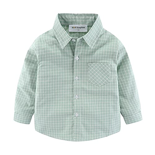 Image of Mud Kingdom Boys Plaid Flannel Shirt Long Sleeve Button Down Casual