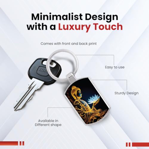 Image of Premium Printed Metal Keychain for Men & Women | High-Definition Artwork Print | Durable Key Ring for Car, Bike, Home & Office Keys | Stylish Decorative Key Holder Gift