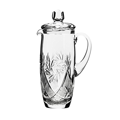 GIFTS PLAZA 34-Oz Hand Made Vintage Wine Carafe Russian Crystal Beverage Pitcher Old-fashioned Glassware
