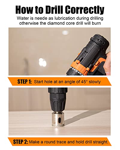 Image of Diamond Drill bits, 15 PCS Diamond Hole Saw Drill Bit Set for Tile Pot, Glass Drill bits for Ceramic Bottles Porcelain Marble Granite Stone