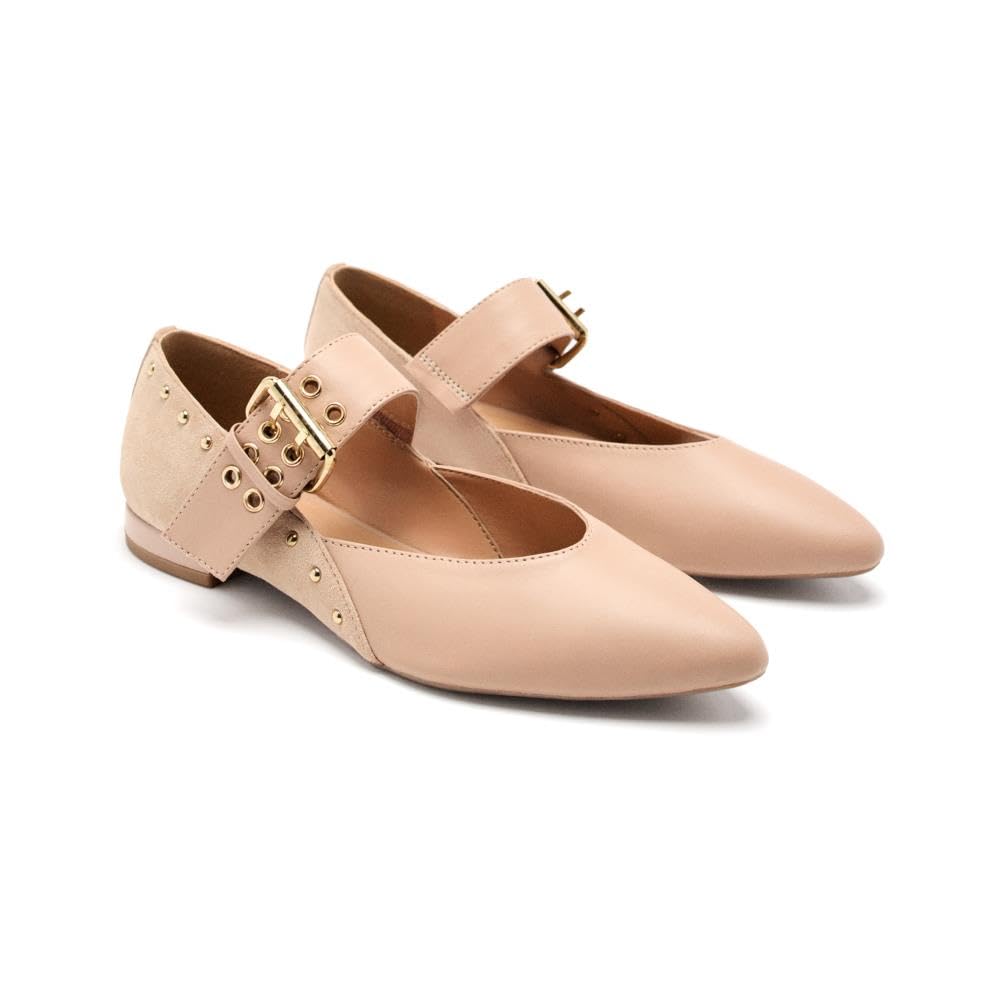 GIOSEPPO Women's Grantham Mary Jane Flat, Nude, 6 UK