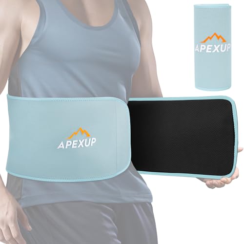 APEXUP Waist Trainer for Women Lower Belly Fat, Men Sweat Band, Stomach Wrap, Waist Trimmer with Removable Lumbar Support Large Mint Green