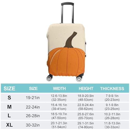 Orange Pumpkin Image Luggage Cover, Washable Elastic Suitcase Cover Protector Fit 18-32 Inch Luggage2