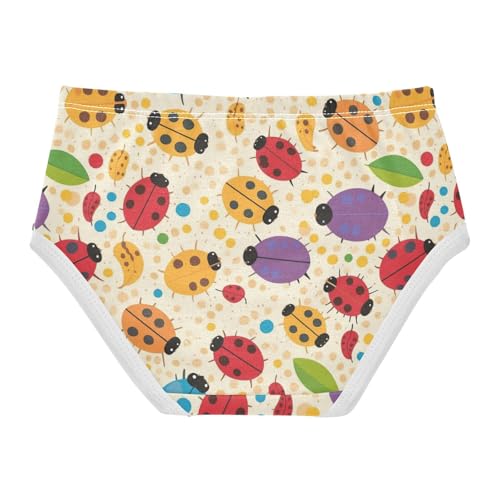Wusikd Colorful Ladybugs Girls' Underwear Cotton Polka Dots Girls Briefs Soft Toddler Underwear 2T2