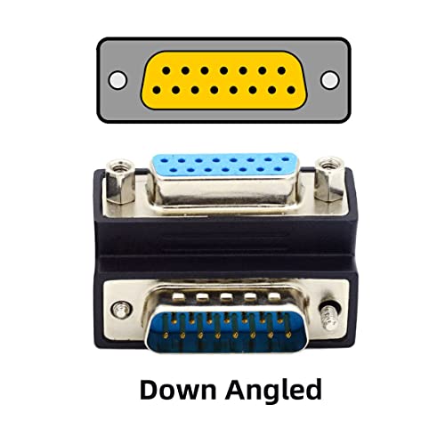 Adaptador conector D-SUB RS232 15 pines ángulo 90° miniatura 3