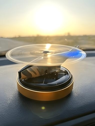 Image of Eltron Turbo Imported Glider Working On Solar Power Car Interior Accessories Decoration Rotating Fan Dashboard Aroma Organic Fragrance Car Perfume (Fouji, Helicopter)