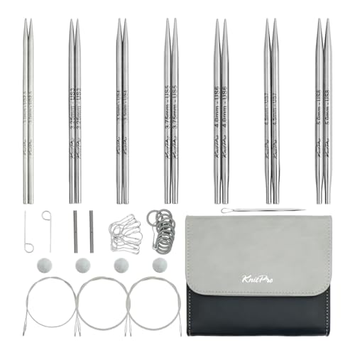 KnitPro Stelo Midi Normal Interchangeable Needle Set 5 (13cm) | 7 US Sizes (2.5 to 8)