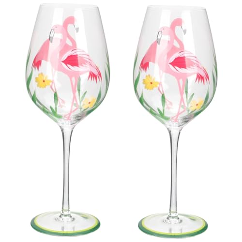 Hoement 2 Pz bicchiere di vino fenicottero dipingere il contenitore del vino bicchieri flute trasparenti Bomboniere whisky whiskey bicchiere alto bicchieri vino flauti bicchieri di vino