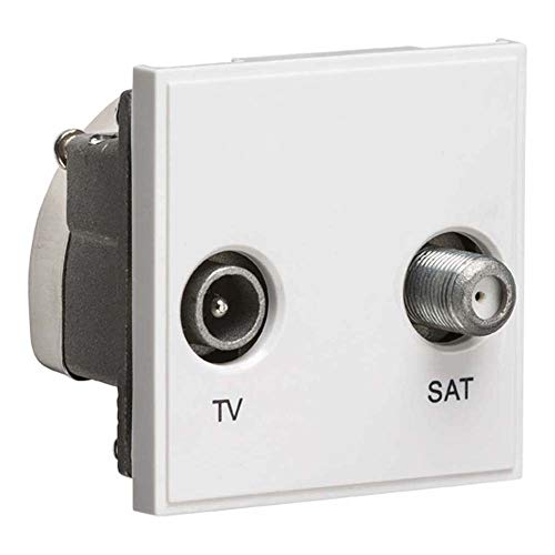 Knightsbridge NETDISATWH Diplexed TV/SAT TV Outlet Module, White, 50 mm x 50 mm