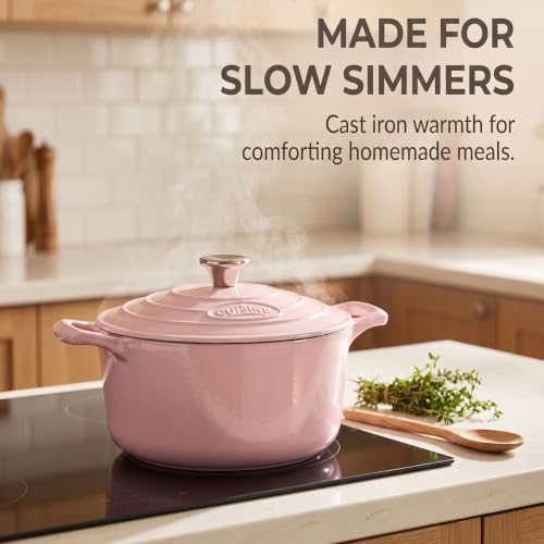 Image of La Cuisine Enameled Cast Iron Dutch Oven, Pink, 3.75 QT, 9.5 inch /24cm O, PFOA Free